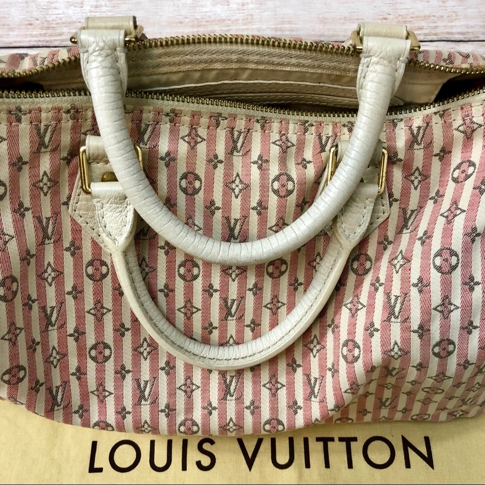 LOUIS VUITTON • Pink Stripe Speedy - Picture 4 of 8